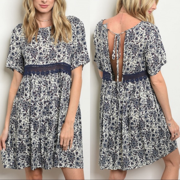 B2G1💕 Floral Lace Waist Midi Dress - Picture 6 of 6